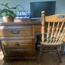 Antique Desk With Chair