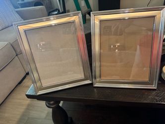 Silver Metal Picture Frames Set of 2