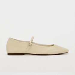 Zara NWT size 7.5 = 38 leather ballet flats. 100% cow leather. Soft.