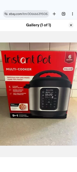 Instant Pot 6qt 9-in-1 Pressure Cooker Bundle: Exclusive Bonus Silicone Pan
