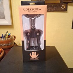 Two Chefs Corkscrew Wine Opener NEW