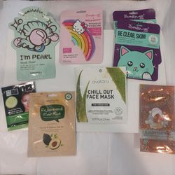 Assorted Face Masks (8) Clear Skin & Wrinkle Release 