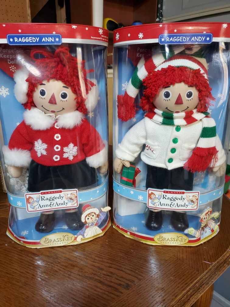 Raggedy Ann and Andy Porcelain dolls