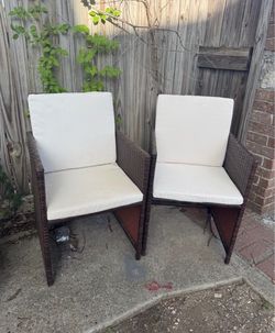 Rattan Patio Chairs W/Cushions ($15-EACH)