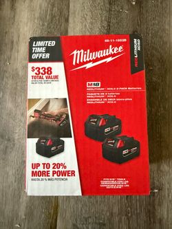 Milwaukee M18 XC5.0 Batteries 2 Pack