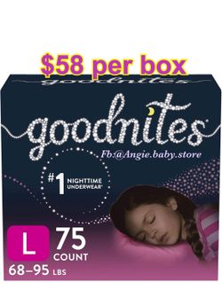 Goodnites size L for girls