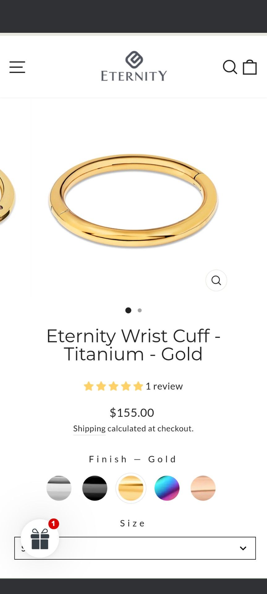 Two Eternity Wrist Cuffs - Titanium Cast, Gold Coated