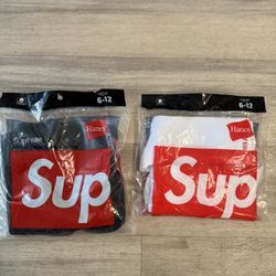  Supreme Socks White & Black 5-12