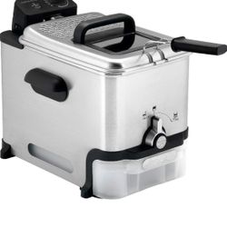 T-fal Deep Fryer with Basket, Stainless Steel, Easy to Clean, Oil Filtration, 2.6 Pounds, Silver – M