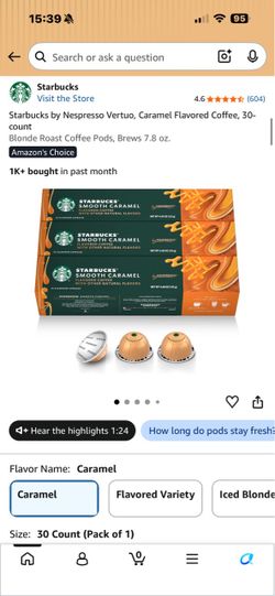 Starbucks by Nespresso Smooth Caramel Pods 30-Count