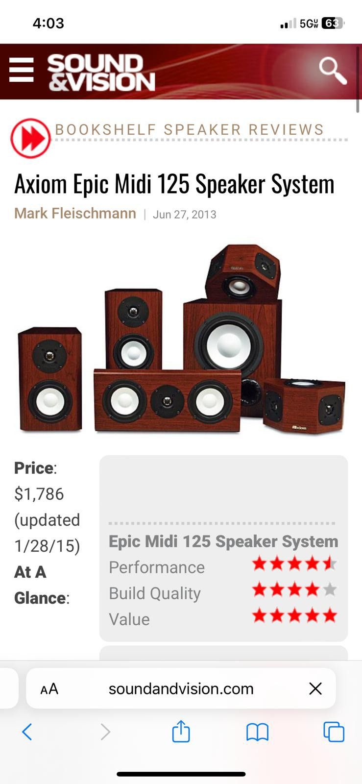Axiom EPIC Midi 125 Speaker System