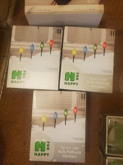 H For Happy Outdoor LED Bulb Pathway Markers