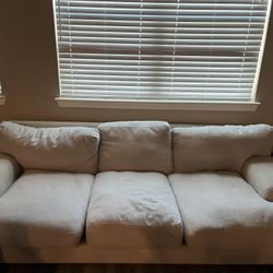 Large Beige Fabric Couch – Living Spaces (Great Project Piece!)