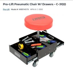 Pro-Lift Pneumatic Shop Stool with Drawers