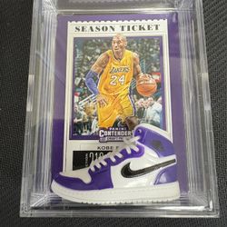 Kobe Bryant Shadow Box Season Ticket With Niki, Real Laces.