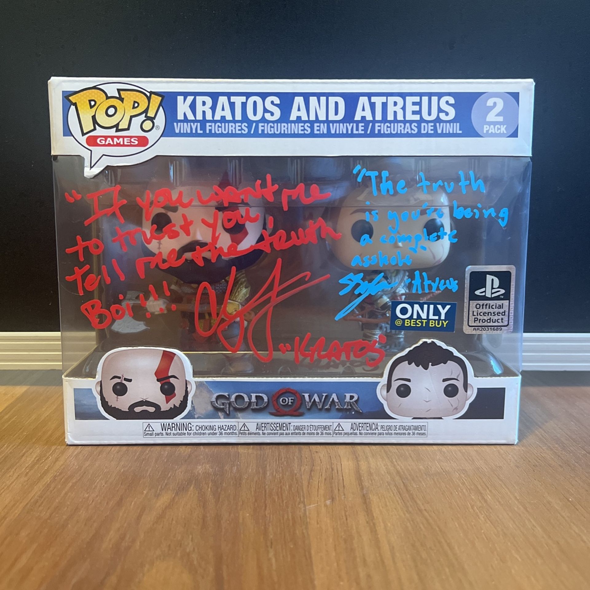 Kratos & Atreus 2 Pack Funko Pop! Signed by Judge & Suljic