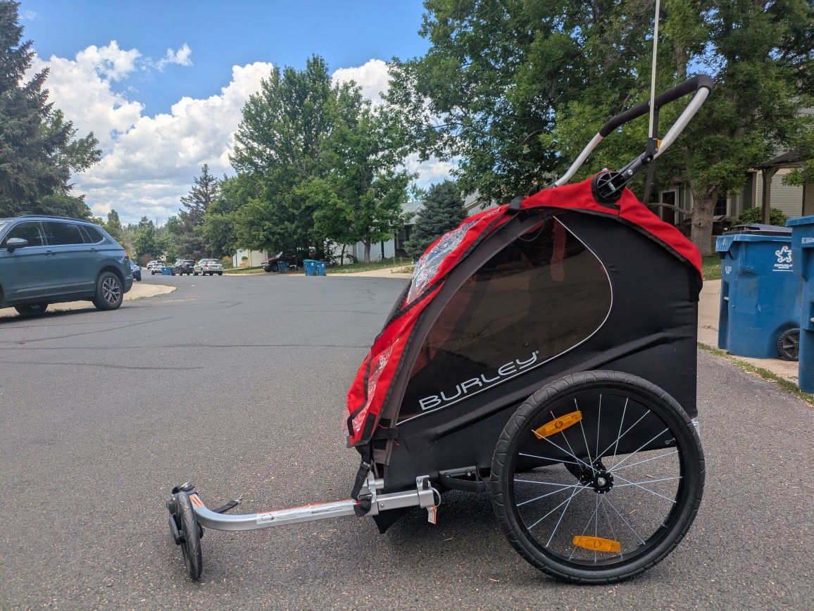Burley Honey Bee double bike and jogging walking trailer kids