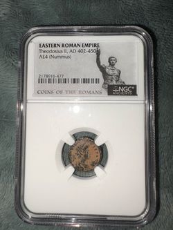 NGC Certified Eastern Roman Empire Theodosius II AE4 Coin