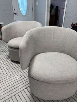 West Elm Crescent  Swivel Chairs (2)