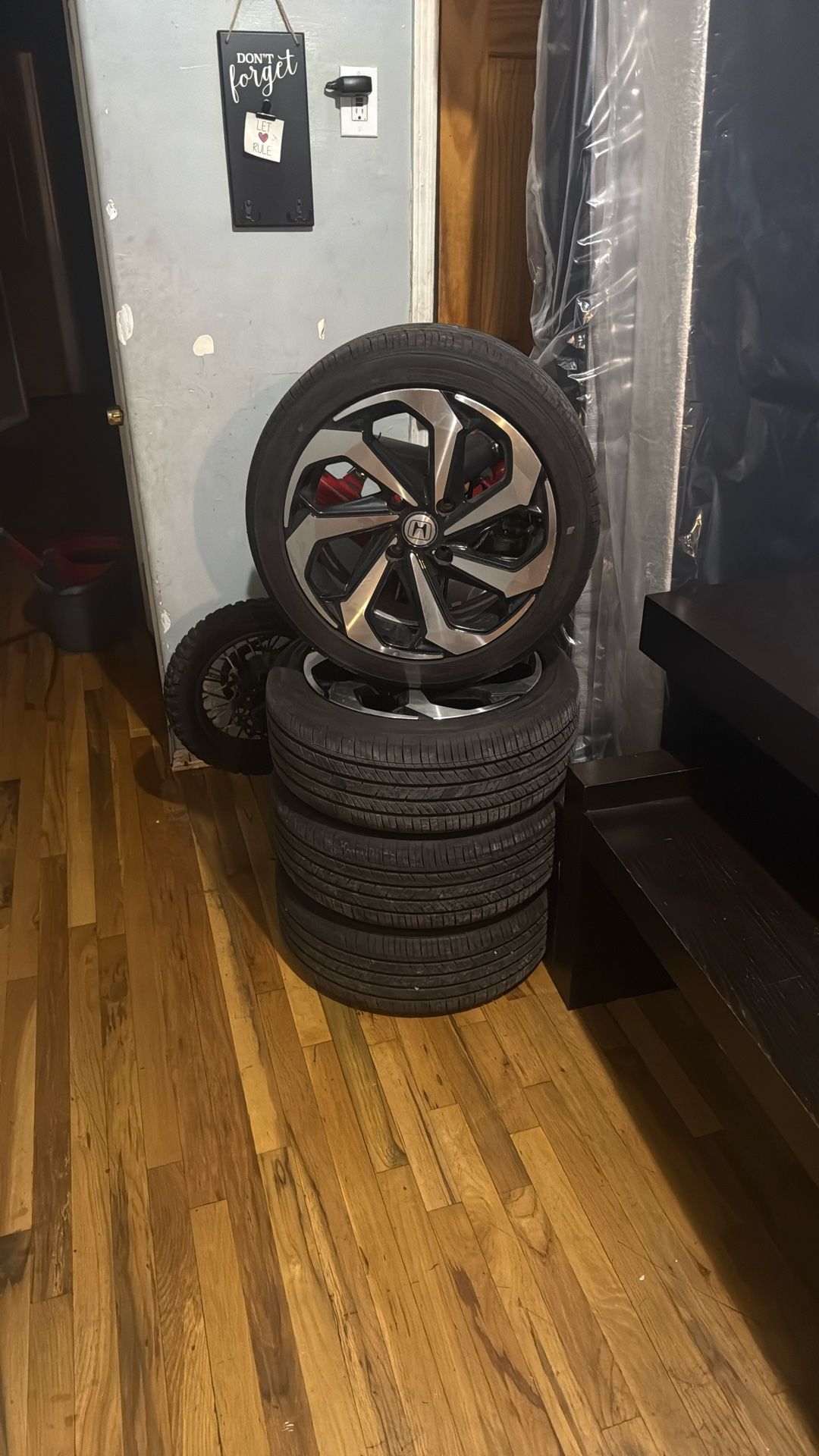 Tire Size 205/45/16 Brand New Tires!!!4 Lugs Fit A Honda Civic Or Anything That’s 4 Lugs Negotiable!!!!!!