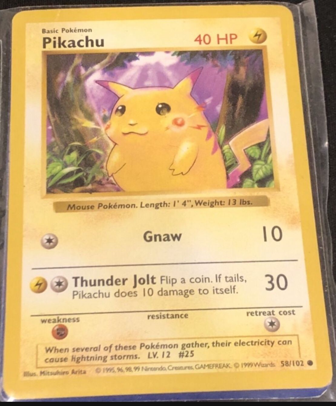 Rare 1st Edition Pikachu Red Cheeks Pokemon Card #58