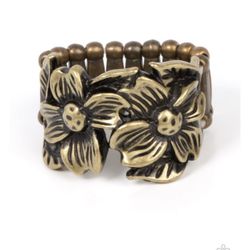 Brass Flower Ring Fits Size 6 -10