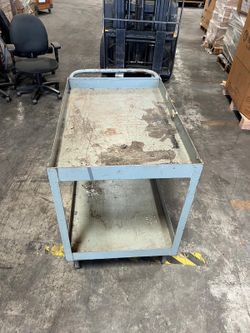 Heavy Duty Metal Utility Cart | Rolling Warehouse Push Cart | Industrial Shop Cart
