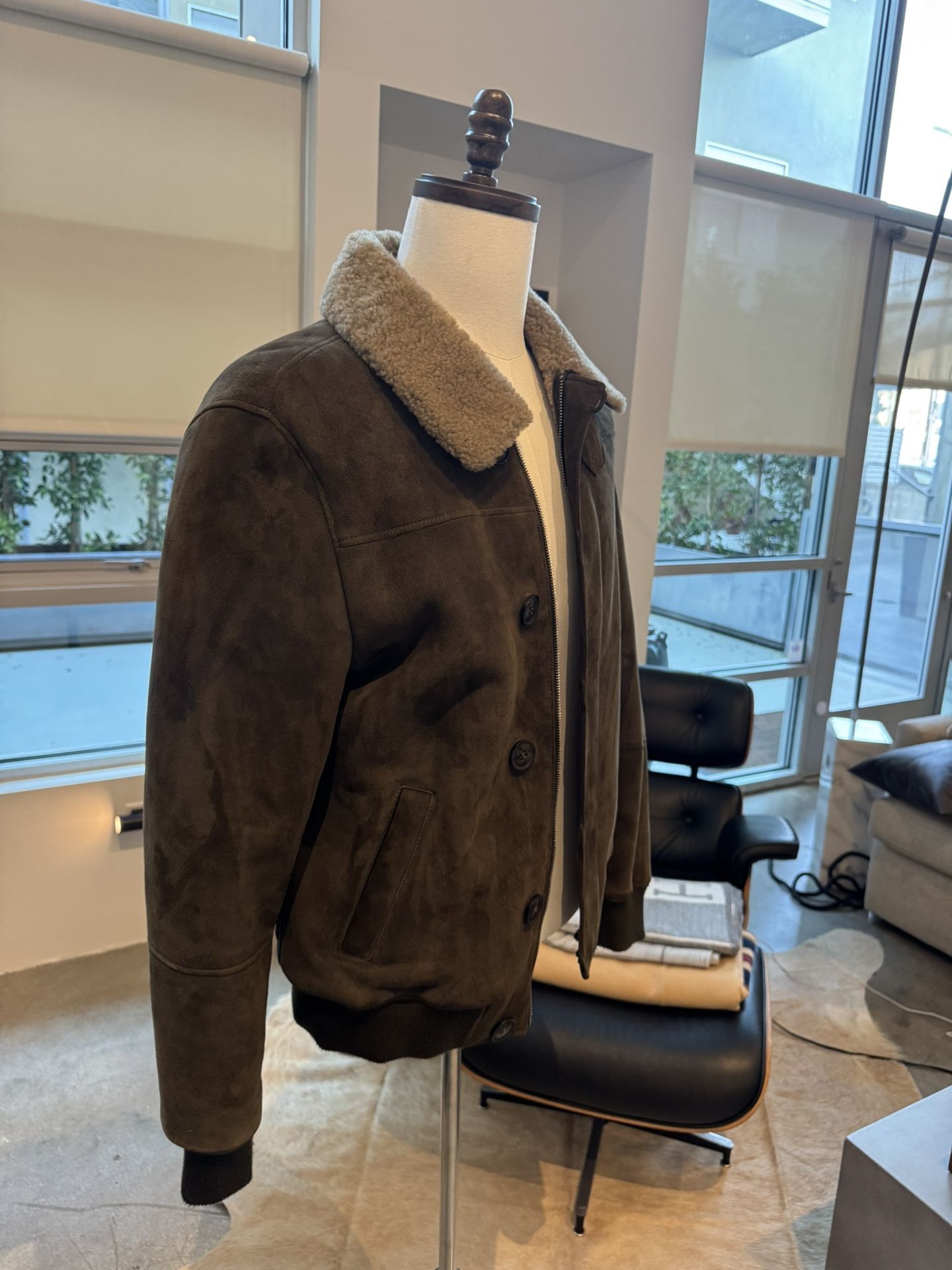 Genuine Suede Shearling Jacket
