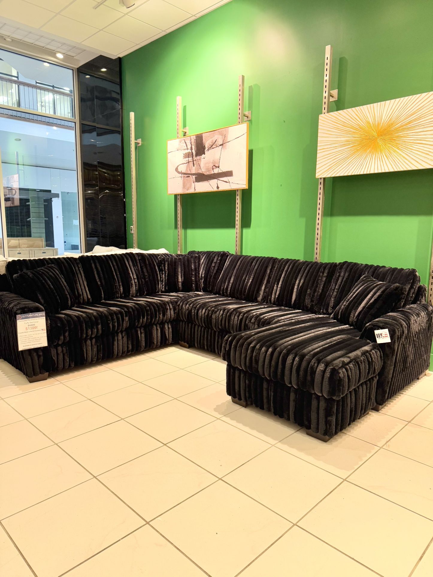 😍 OVERSIZED 🪐 Fluffy Sectional with Reversible Chaise!