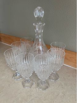 Crystal glass ware and decanter