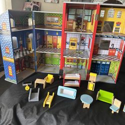 Kids Wooden Firehouse With All Accessories