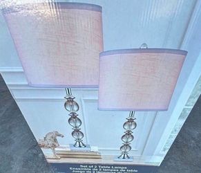 Set Of Two Table Designer Lamps New In Box Display Model