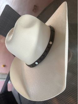 Straw Cowboy Hat with Leather Band