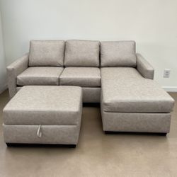 BEIGE SECTIONAL COUCH SOFA (LIVING SPACES ) 