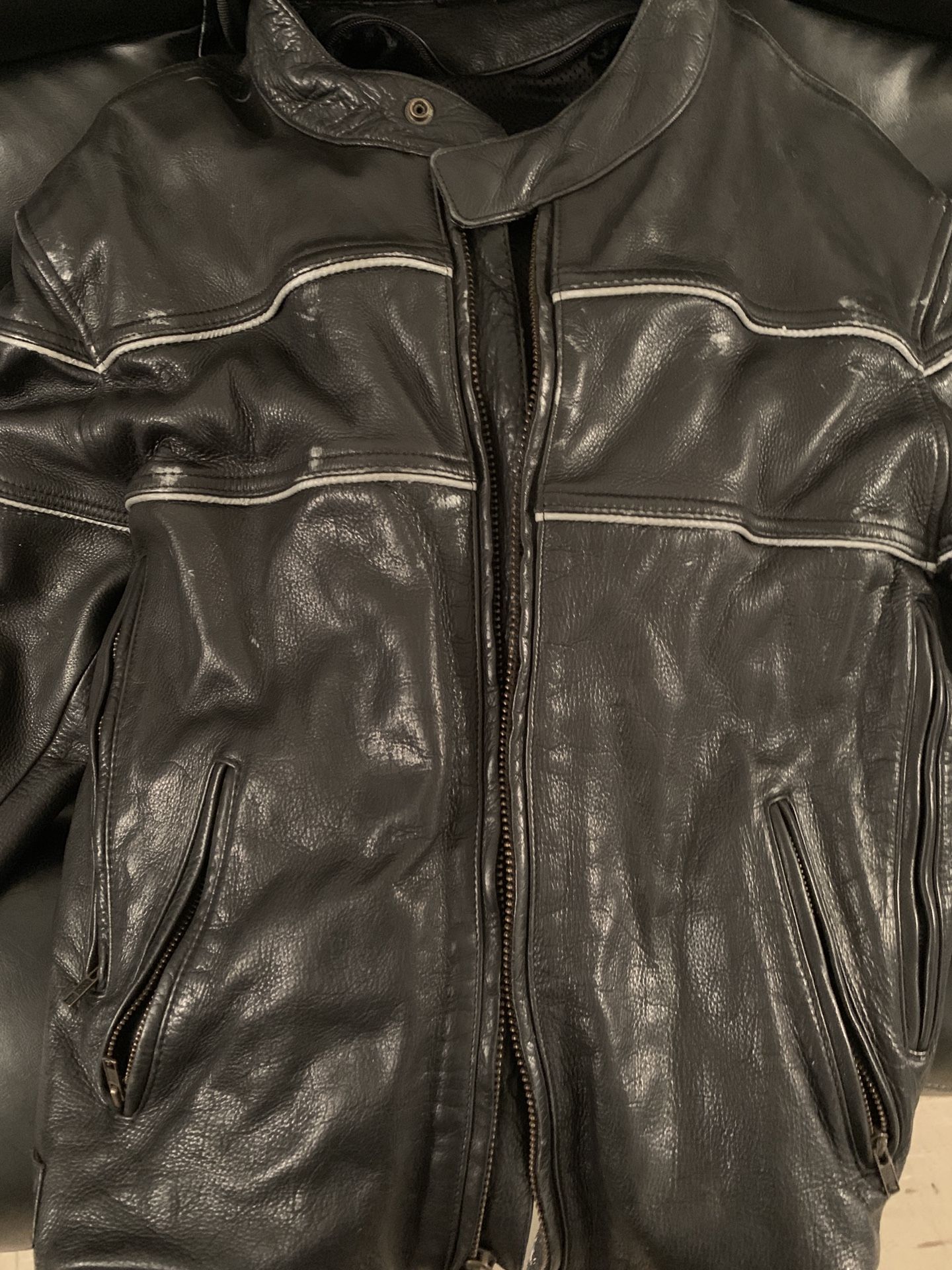 Leather motorcycle jacket