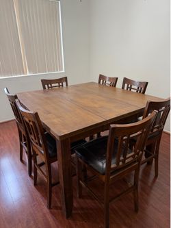 8-Piece Counter Height Wooden Dining Set