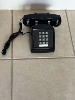 Vintage Black Push Button Desk Telephone