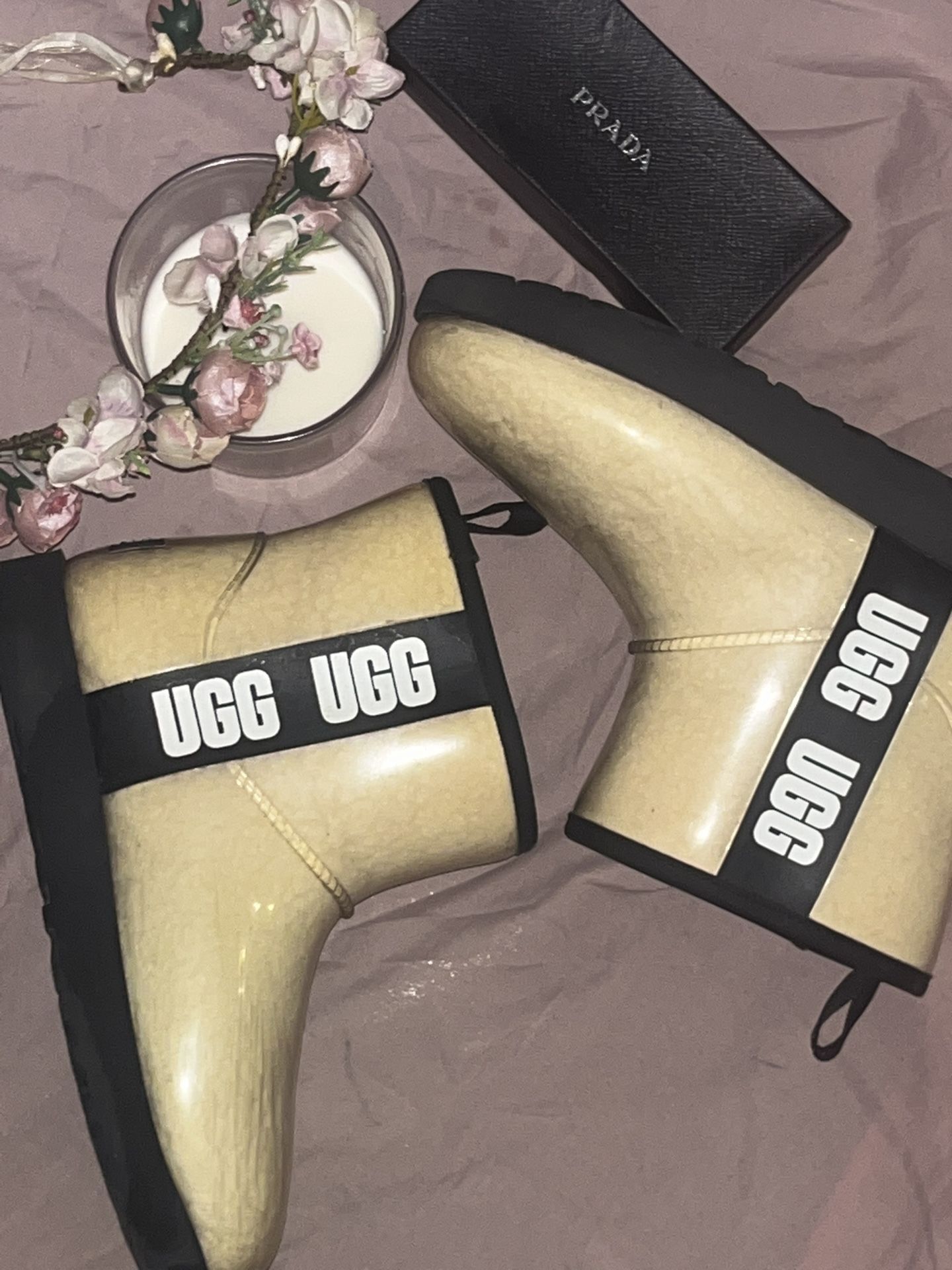 Black and Cream Ankle Boots UGG