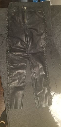 Harley davidson women's lace up leather pants