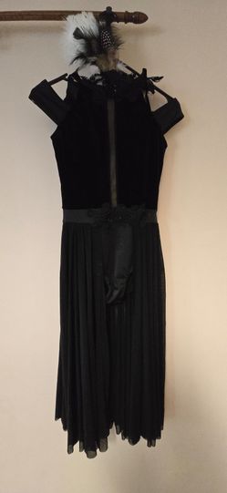 Black leotard costume dress with Sheer Skirt