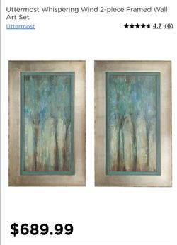 QUALITY  Wall Art Frames  Gold Blue Green  1 Pair