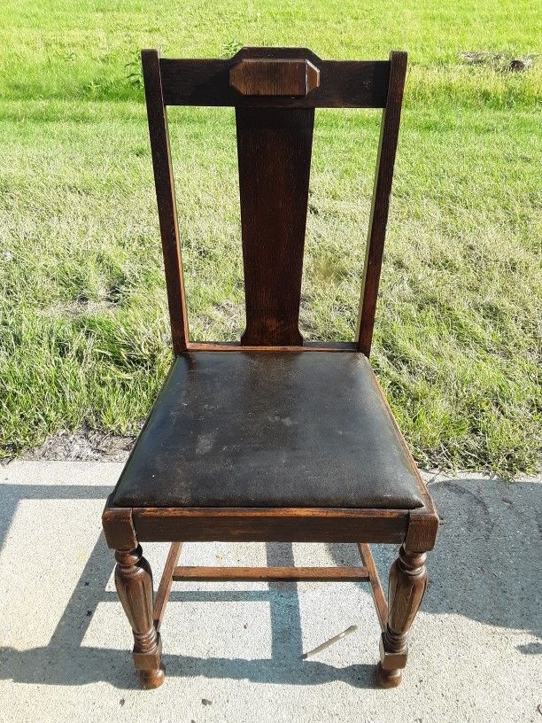 Antique Desk chair Original Leather Seat