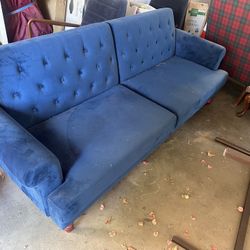 Blue Velvet Futon Couch