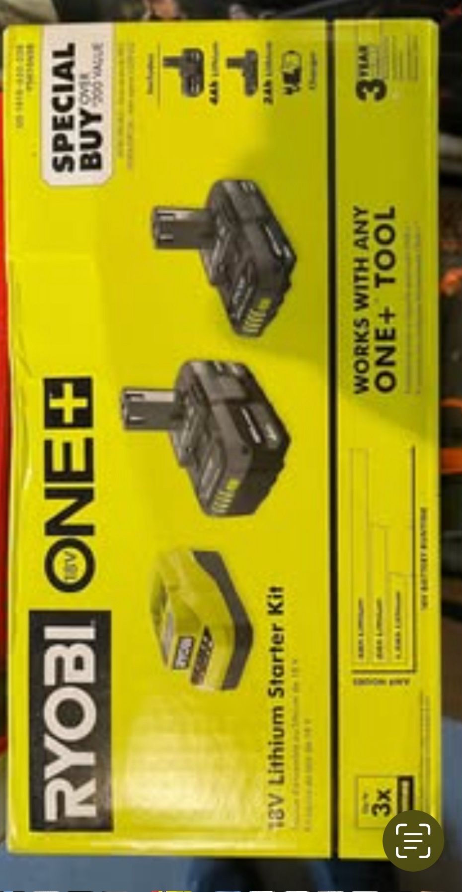 Ryobi ONE+ 18V Battery & Charger Kit (2 Batteries + Charger) – New in Box