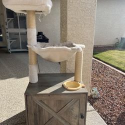 Litter Box Enclosure W Cat Tower