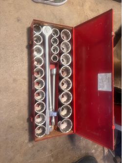 Wright 1 inch drive socket set used- US Made