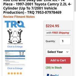 TRQ Toyota Camry 97-01 Suspension Kit 
