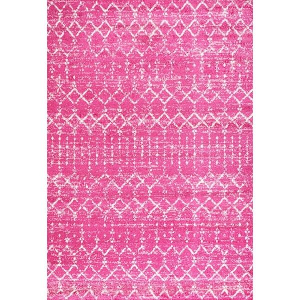 New 4'x6' Moroccan Boho Area Rug - Fuchsia Pink