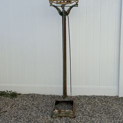 Industrial Antique Iron & Brass Medical Scale - Old 