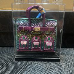 Brand New Mini Purple Mermaid Leather Bag charm in Case 